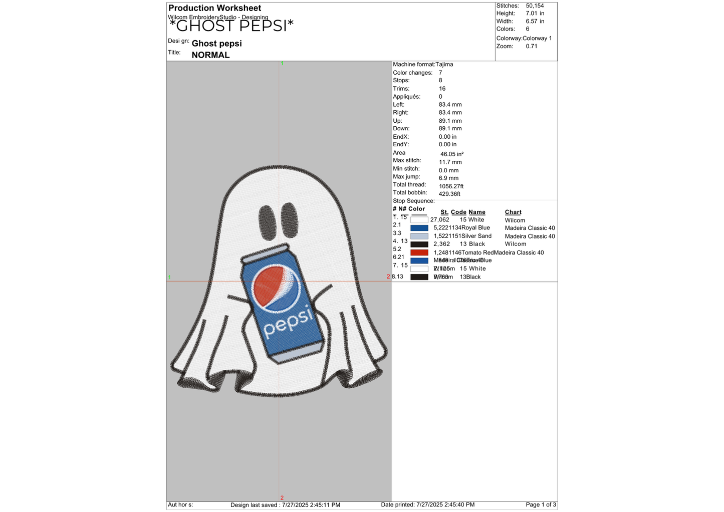 Ghost Drink Embroidery – Pick Your Favorite Beverage