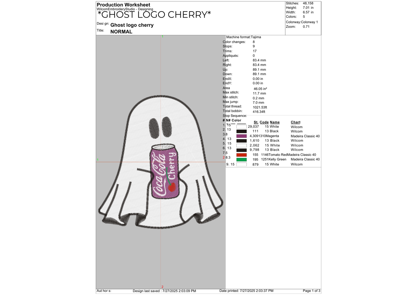 Ghost Drink Embroidery – Pick Your Favorite Beverage
