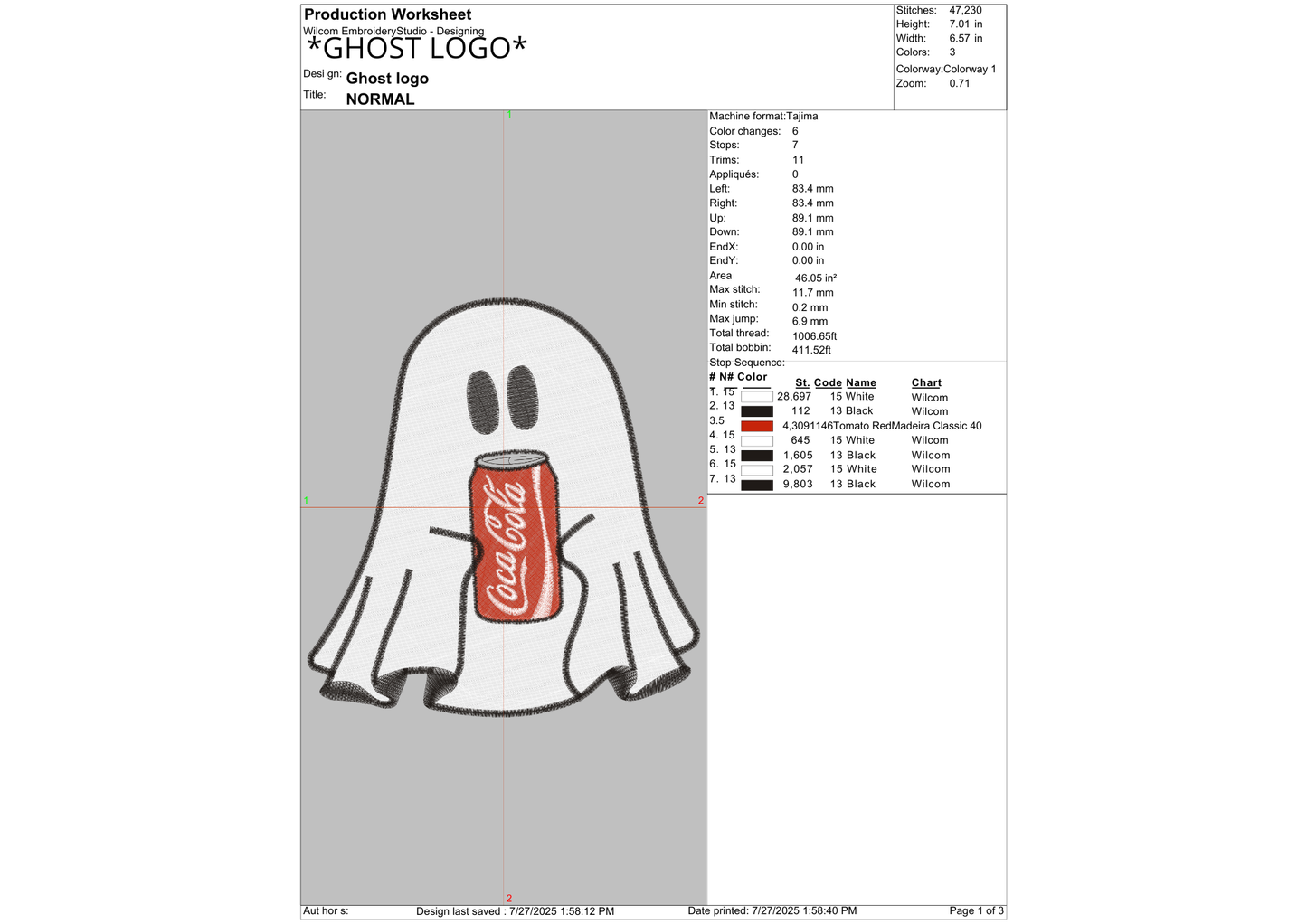 Ghost Drink Embroidery – Pick Your Favorite Beverage