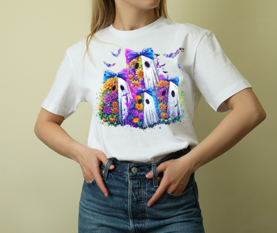 Neon Floral Ghost Squad Tee